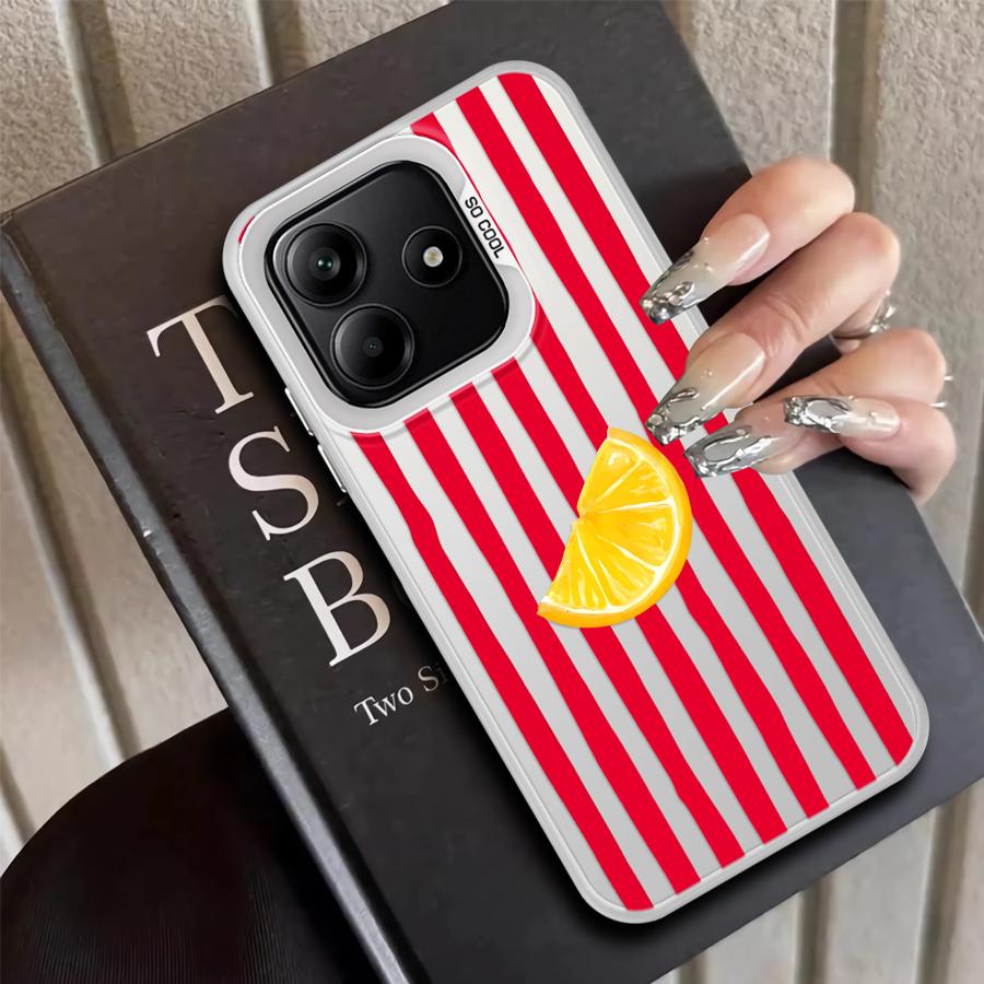 Case for Xiaomi Redmi A5 A1 A2 Plus 9C 13C K60 12C Note 9 10 10C 14C 9T Back Phone Cover Lemon Cool Stripe Pattern