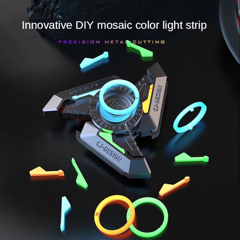 Hand Spinner Metal Gyro DIY Luminos Adulți Antistres Smart Fidget Jucărie de Birou cu Deschizător de Sticle WHIRL WIND