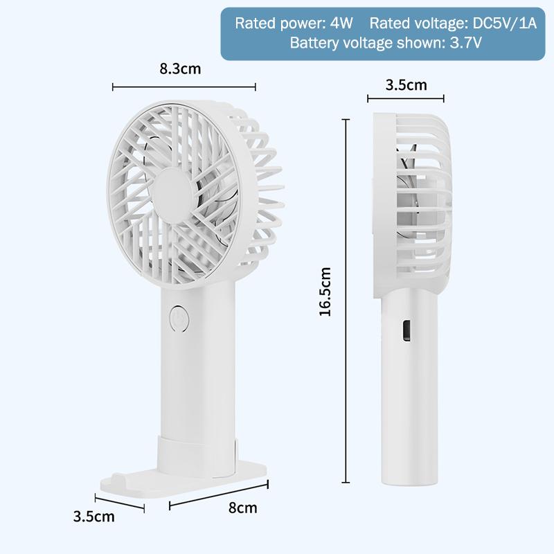 Small Portable Fan Handheld Lightweight Pocket Size Mini Fan USB Rechargeable for Home Work and Travel