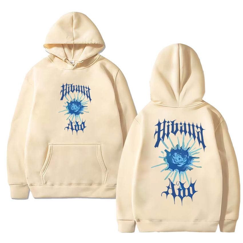 Herbst Winter Neu eingetroffen Singer Ado 2025 Hibana World Tour Baumwoll-Hoodie Herren Damen Vintage Grafik Pullover Unisex Casual Sweatshirt