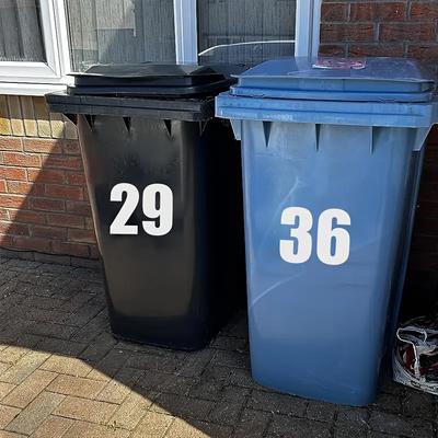 Etichette Autoadesive per Cestino dei Rifiuti Adesivo con Numero per Bidone Carrellato Etichetta Durevole per Esterno Adesivi con Numero per Cestino dei Rifiuti da Garage Resistenti alle Intemperie
