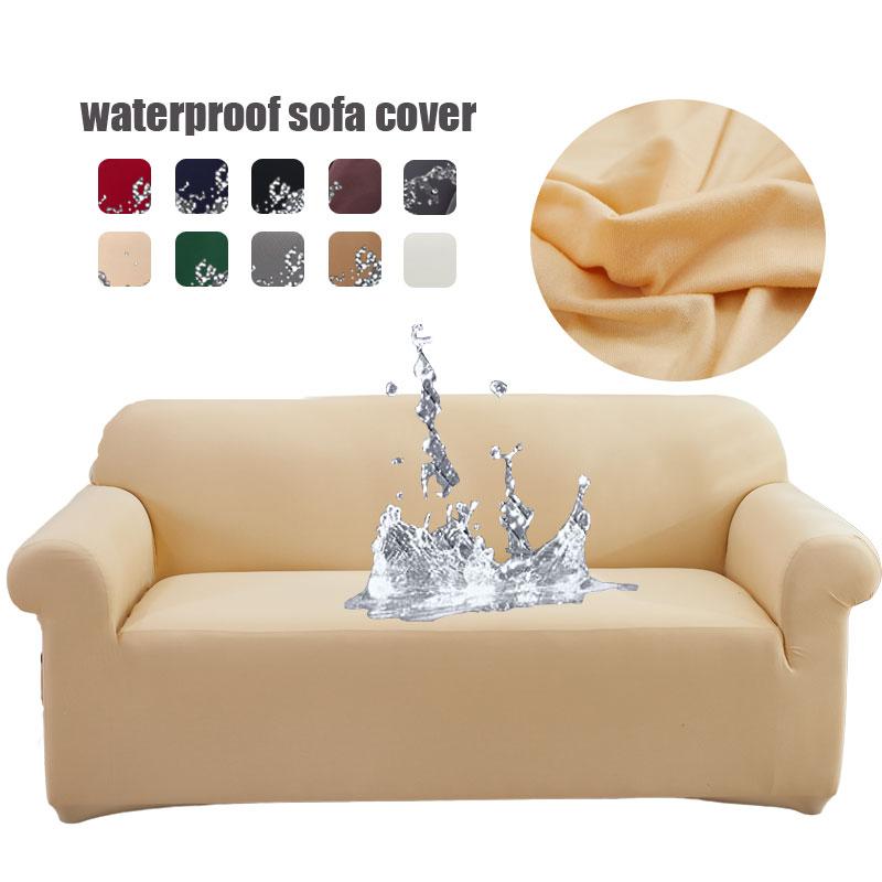 1/2/3/4 Seats Waterproof Sofa Couch Cover Stretch Corner Sofa Covers L Shaped Sofa Slip Cover Protector Bench Cover Thin Fabric