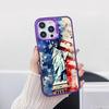 USA America Flag Purple Translucent Mobile Phone Case for iPhone 17 16 15 14 13 12 11 X XR XS Air Pro Max Plus Colorful Cover