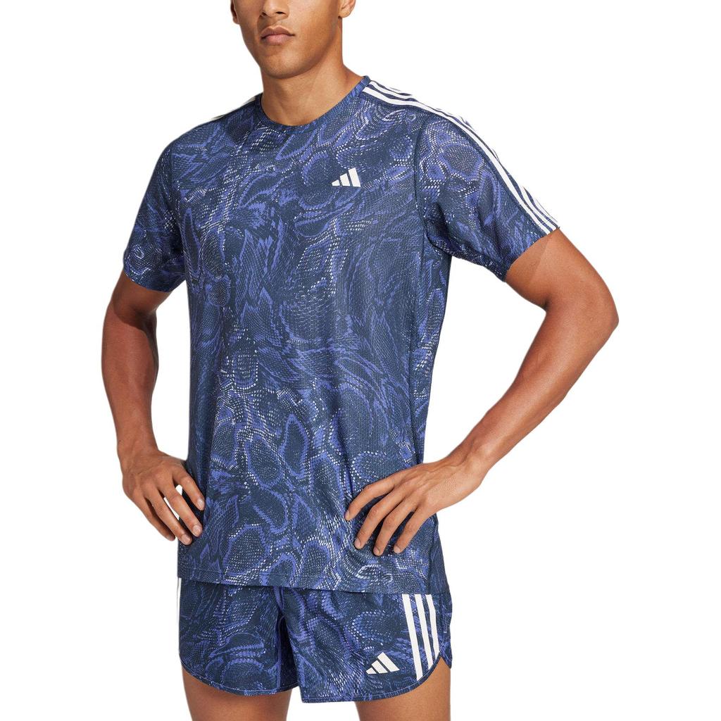 Adidas Aeroready Outdoor Casual Sports Crew Neck Short Sleeve T-Shirt Men Tops Blue IV9982