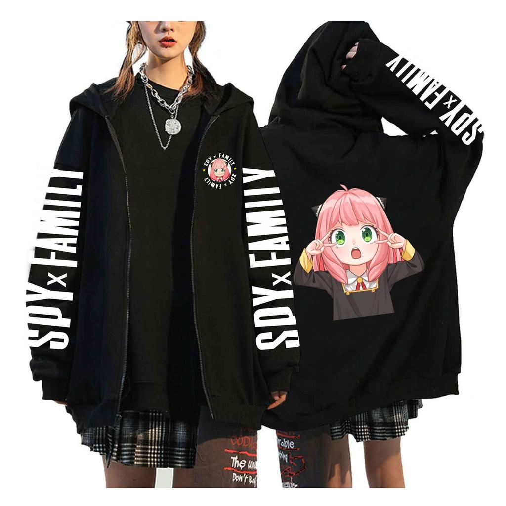 Various Anime Graphic Printed Zip Hoodie Women Men Casual Harajuku Fashion Animen Print Long Sleeve O-Neck Fleece Zip
