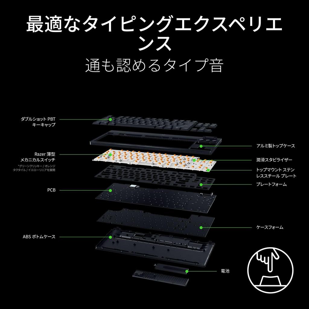 Razer BlackWidow V4 Tenkeyless HyperSpeed Yellow Linear Switch Gaming Keyboard Slim Yellow Linear Mechanical Aluminum Top 11 Control US English Layout