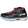 Li Ning WOW 1.5 Slip Resistant Abrasion Resistant Mid Top Basketball Shoes Men's Black White Red ABAH037-2