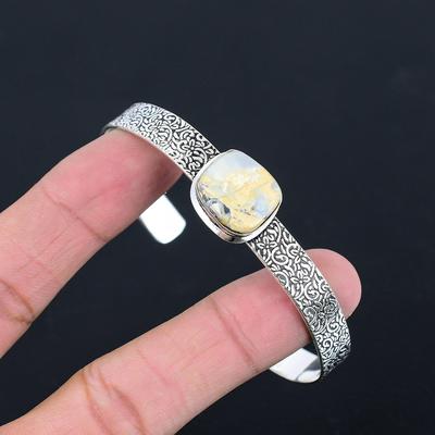 Tochtertag-Angebot Sterling Silber Natürlicher Maligano-Jaspis Handgefertigtes Armband