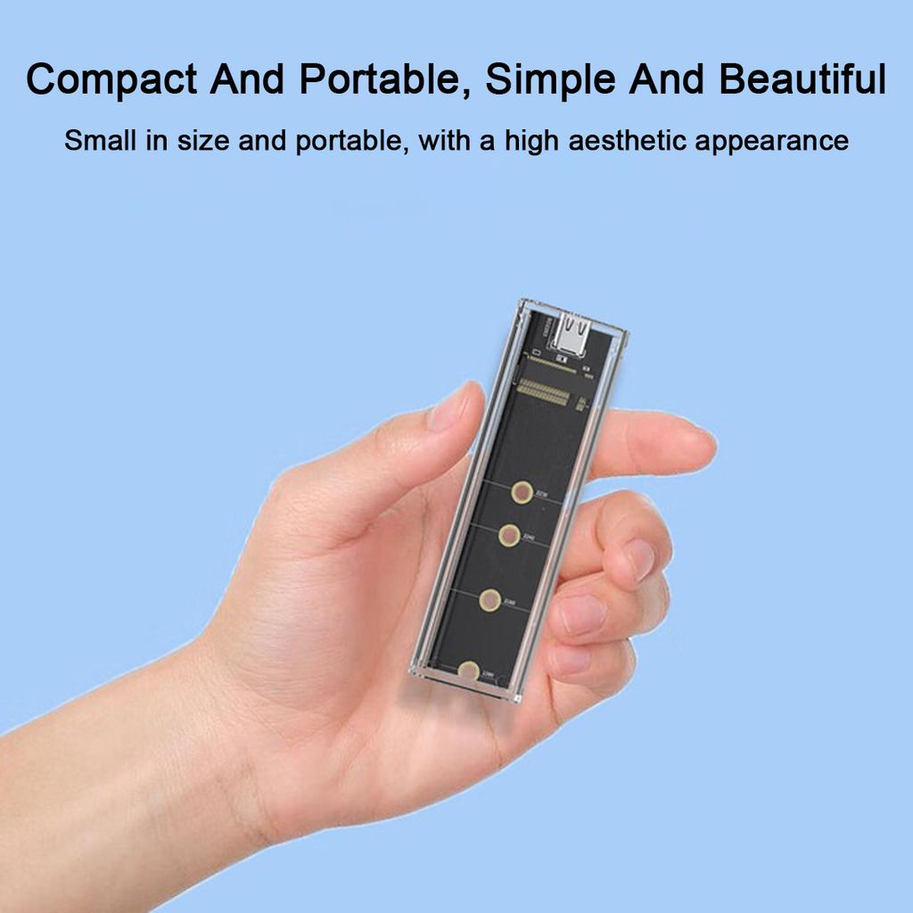 Xiaomi Transparent M.2 NVME SSD Enclosure Case M-KEY External Hard Drive Box USB C Interface Support NVME Protocol Laptop Tablet PC