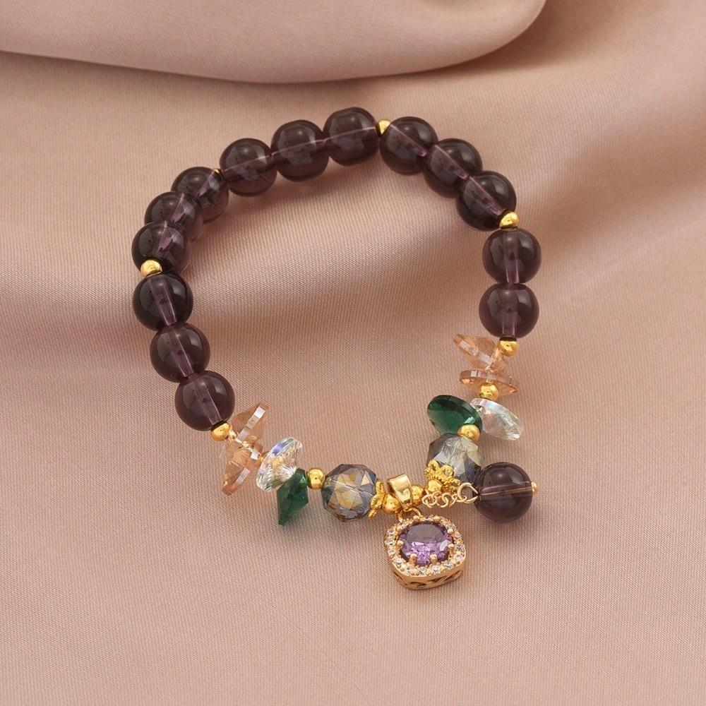 Luxury Crystal Beads Bracelet Hand Jewelry Vintage Beaded Bracelet Zircon Inlay Pendant  Friends