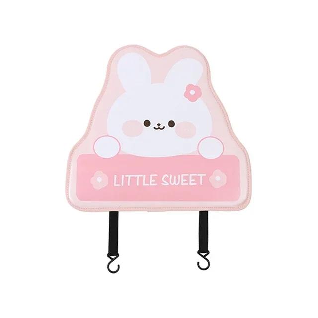 Universal Car Cartoon Animal Bear Bunny Backseat Protector Kick Mat Seat Back Cover Waterproof Leather Anti-Kick Pad For Kids