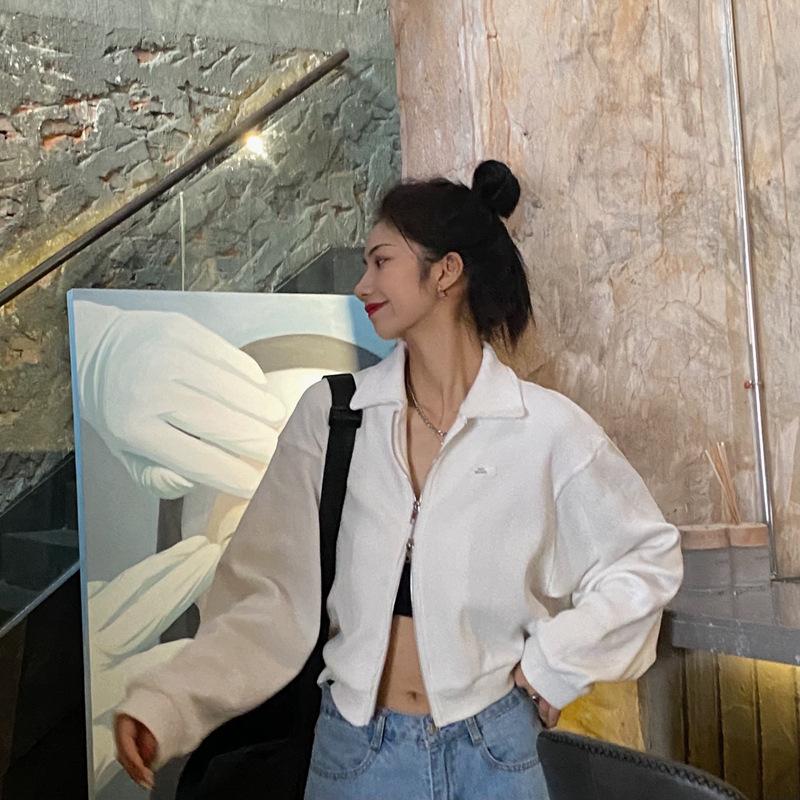 Sport-Sweatshirtjacke mit Reißverschluss für Damen, dünne Ausführung für Frühling und Herbst, mit kurzen Oberteilen für Spicy Girls