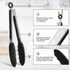 High-Temp Resistant Silicone & Stainless Steel Kitchen Tongs
