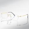 Minimalistische Ultraleichte Randlose Brille aus Reintitan für Herren Business Myopie Lesebrille Dezenter Stil & Den ganzen Tag Stressfrei
