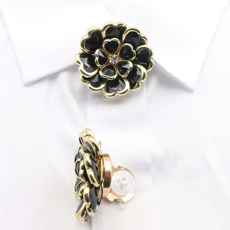 Women Double layer Flower Button Cover Clothing Decoration Accessories DIY Floral Pattern Wedding 38x17mm