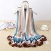 Women's Faux Silk Travel Shawl - Large Summer Sun Protection Retro Beach Towel Scarf