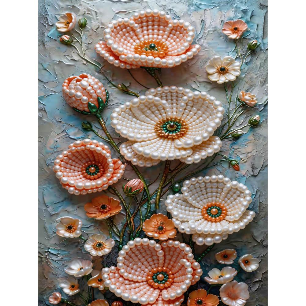 

Pearl DIY A Variety of Colorful Flowers Art Kits 15.7x19.6inch Gem Art Pearl Painting Kits Without Frame for Adults Gift Idea Home Wall Decor 30x40cm