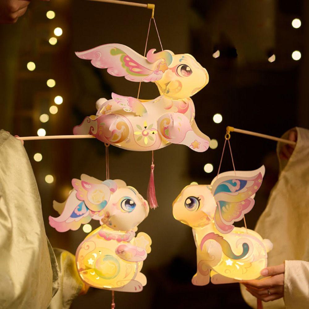 Handmade Rabbit Lantern Flying Rabbit Traditional Craft Lantern  Mid-Autumn Festival