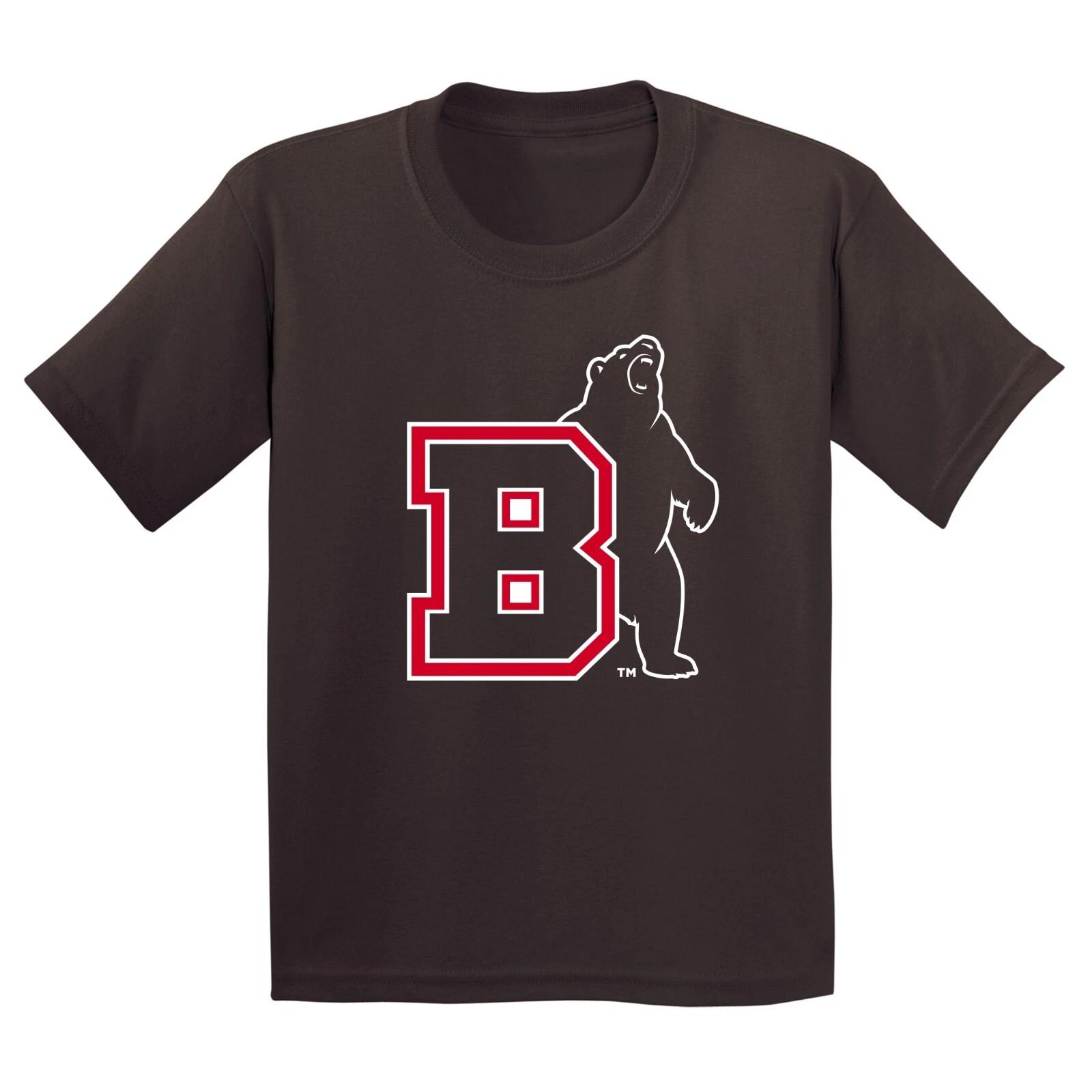Brown University Bears Primary Logo - College Youth T-Shirt - Dark Chocolate 2XL