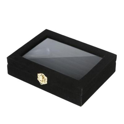 Flannel Lining Ring Storage Box With Cover Display Organizer Jewelry Storage Box High Capacity Dust-Proof Design