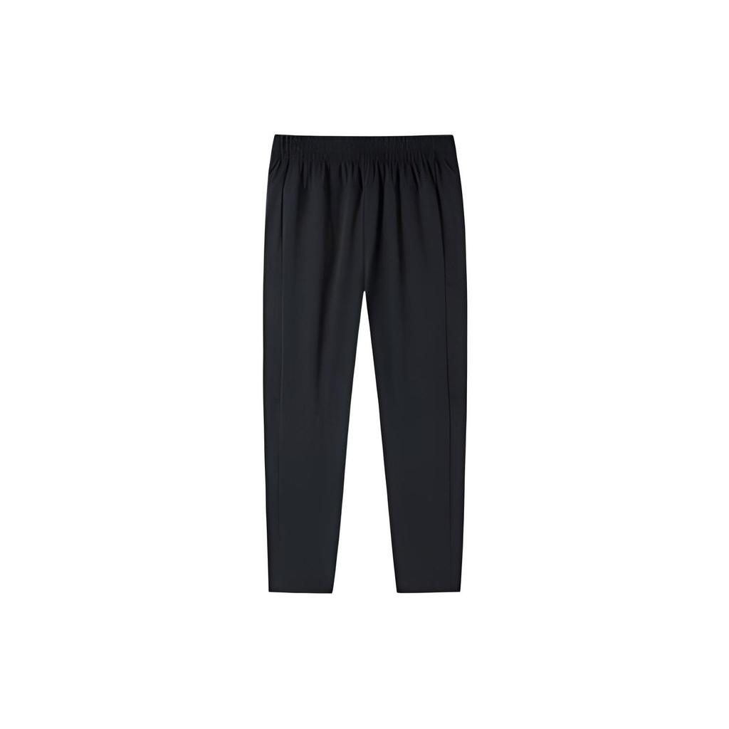 Anta Solid Color Multi-Pocket Design Letter Print Straight-Leg Sports Pants Men Bottoms Black 152217508-2