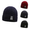 Knitted Solid Color Hat Letter Printing Beanie Caps Windproof Gifts Fashion