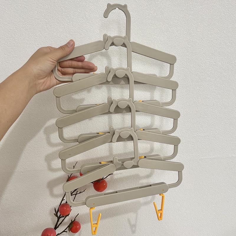 Adjustable Baby & Kids Clothes Rack with Trouser Clips and Small Hangers