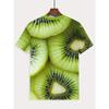 Men's 3D Printed Round Neck Casual T-shirt for Summer Wear Lightweight Breathable Trendy Vibrant Fresh Produce Element Pattern Printed T-shirt