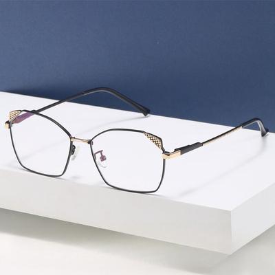 Trendy Blue Ray Blocking Anti-Blue Light Glasses Ultralight Eye Protection Square Eyeglasses Women Designers Metal Frame Glasses