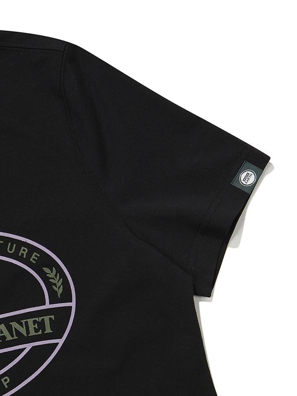 BBC EARTH Embroidery Point Short Sleeve T-Shirt_Black