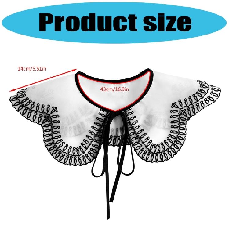 Popular Detachable Collar Embroidered Lace Trim False Collar For Female Teens Girl Daily Outfit Styling Accessory