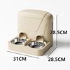 Automatic Cat Feeders With Storage Container, Dog Food Dispenser, Pets Food Double Bowl, Stainless Steel Feeding Dish Station