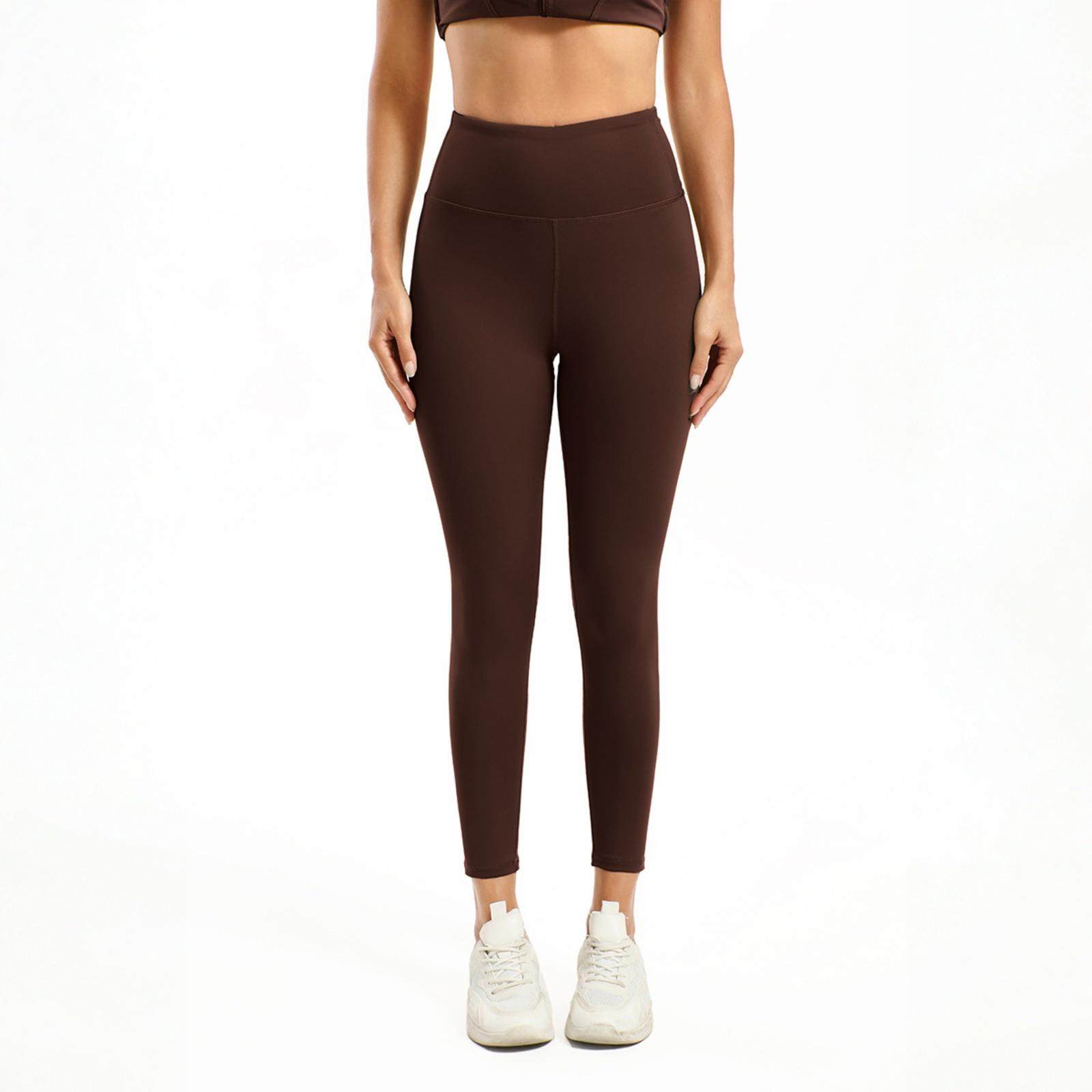 

Women s -Color High-Waisted 3/4-Length Leggings — Butt-Lifting Fitness, Dance, And Sports Wear S кавовий