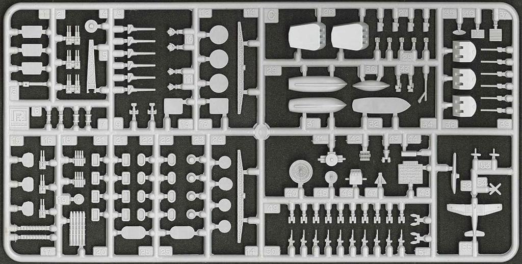 Pit Road Skywave Series WWII US Navy Ship Equipment Set 2 with 12 Brass Gun Plastic Model Parts E09B 1/700 35.6cm Barrels,