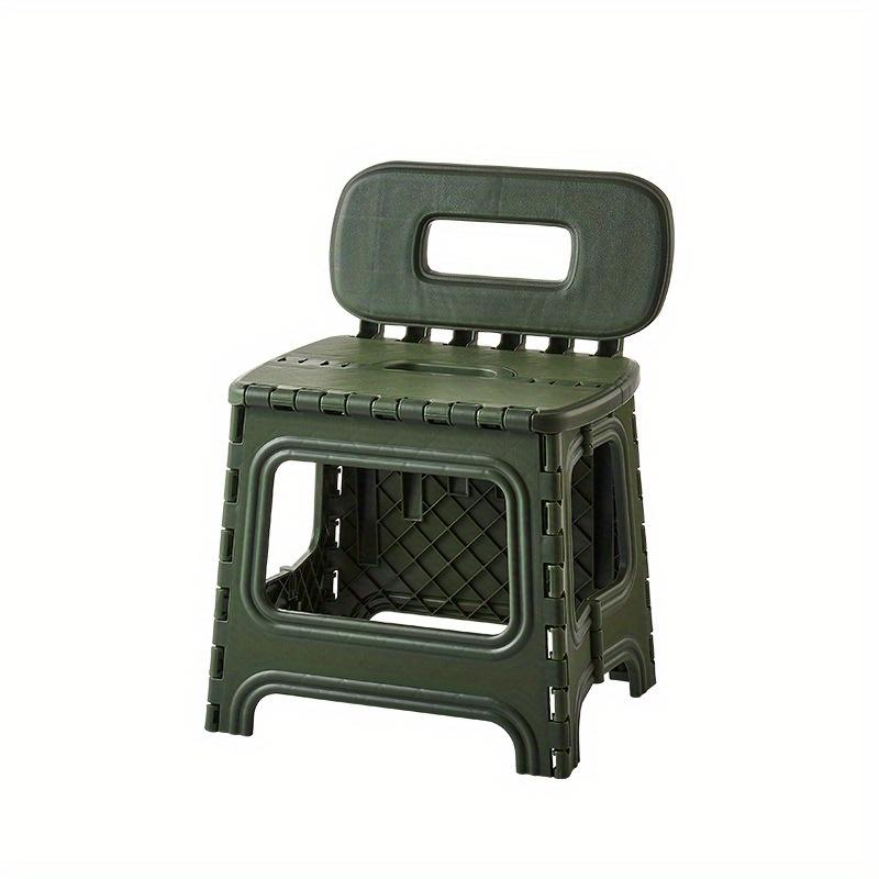 [Portable Stool] Durable Portable Foldable Plastic Stool with Backrest | Ideal for Home, Fishing, and Easy to Assemble