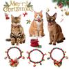 Christmas Artificial Pearl Cats Collar With Bells And Bow, Xmas Cats Breakaway Collars Accessory For Cats Dogs Puppy