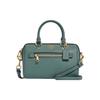 Rowan 17 Double Slot Zipper Closure Solid Color Cross Grain Leather Handbag Shoulder Bag Crossbody Bag Mini Women Handbags Ink-Green C9950-IMMAR