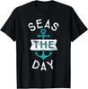 Funny Cruise Shirt Saying Seas Day Teal Nautical Anchor T-Shirt