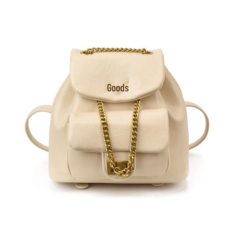 Women's Diamond Lattice Chain Backpack - Korean Style, High-Quality Fashion Motorcycle Bag