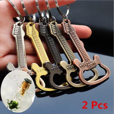 2018 Sıcak Gitar Bira Şişe Açacağı Alaşım Anahtarlık Metal Askılı Halka Anahtarlık Aracı Ev Hediyesi