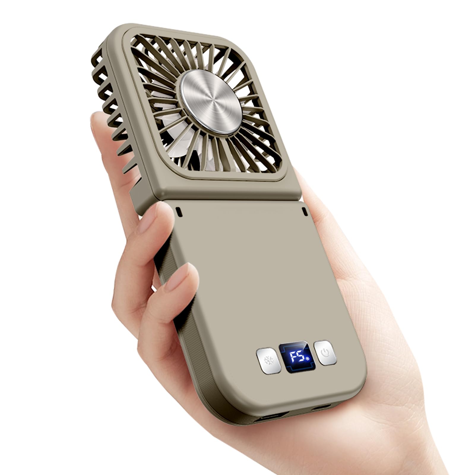 

KANICHI Multifunctional Cooling Fan with Cooling and Tabletop USB Portable Fan with Fast 5 Speed Perfect Gift for Day or Day Plate, Foldable, сірий колір