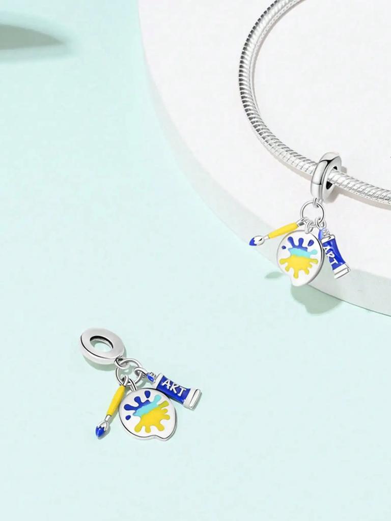 Charms Plata Copper Colors Rose Bag Colored Pencils Beads Charmpendant For Original Bracelet For Women Diy Jewelry Love Gift