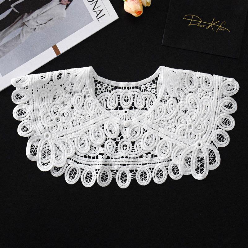 Summer Knitted Hollow Thin Lace Fake Collar Shawl Pullover Short Suspender Skirt False Collar Detachable Collars Sun Protection