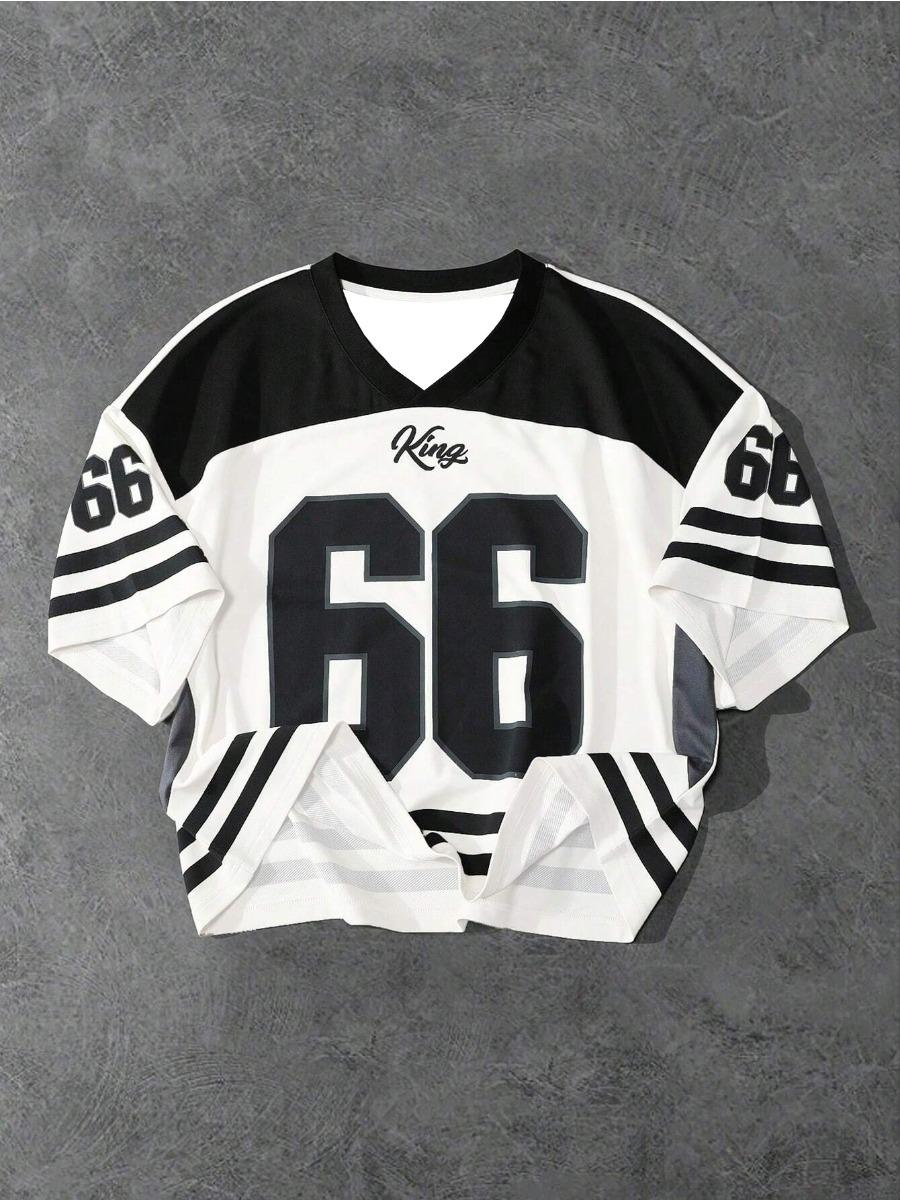 

NO.66 3d Print Мужская летняя футболка с V-образным вырезом, спортивная, повседневная, с коротким рукавом, повседневная, летняя, мужская, гоночная футболка 3XL