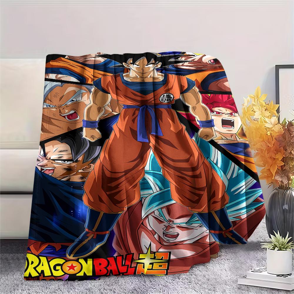 Dragon Ball Charaktere Druck Flanelldecke, Hohe Qualität, Bequem für Alle Jahreszeiten, Heimdekoration, Wärme und Komfort, Perfekt für Weihnachtsgeschenke