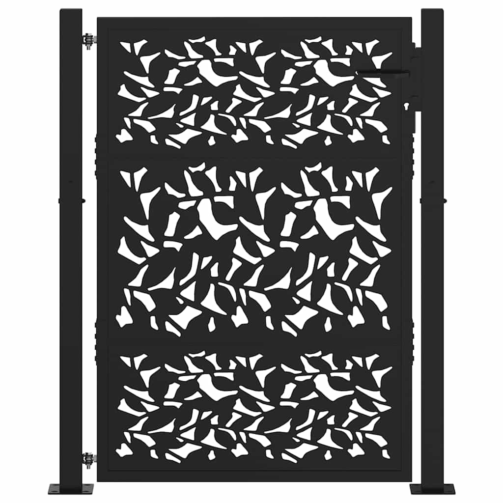 Garden Gate Black 100 x 125 cm Steel Sheet Design