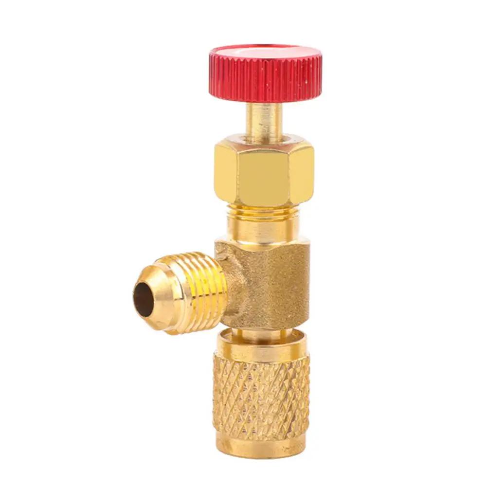 1pc Refrigeration Tool Air Conditioning Safety Valve Charging 1/4" Male/Famale Valves Inch Adapter 5/16" Hose Thread A6N0