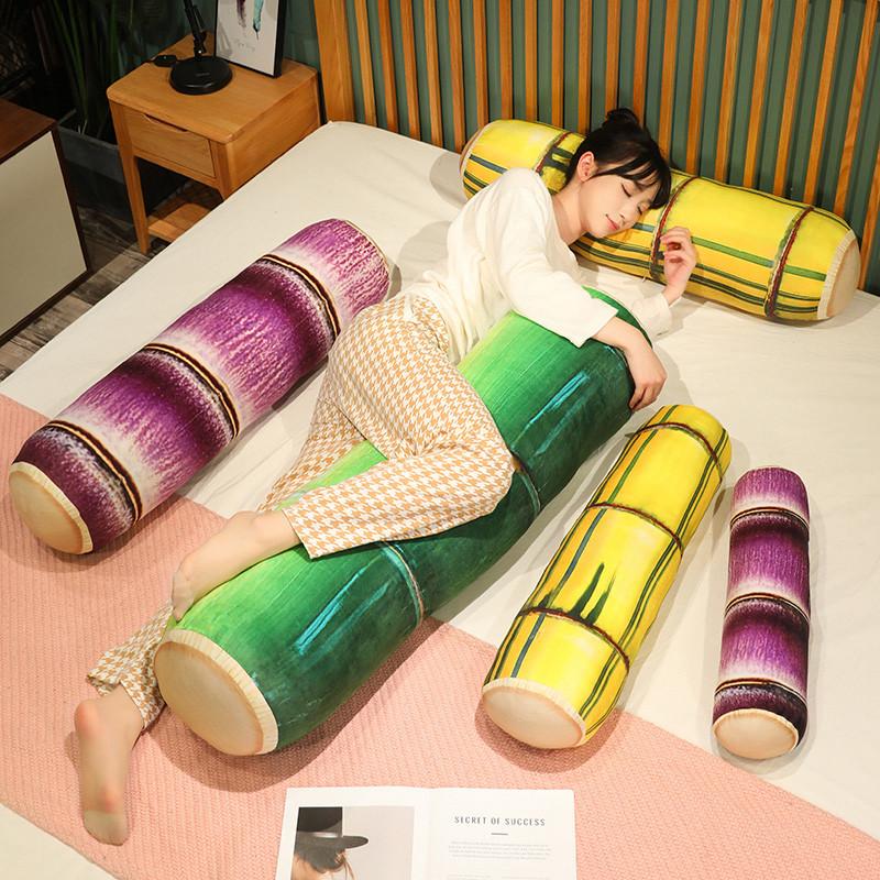 Cartoon Simulation Bamboo Throw Pillow Plush Toy Home Pillow Girl Sleeping Leg Long Throw Pillow Doll