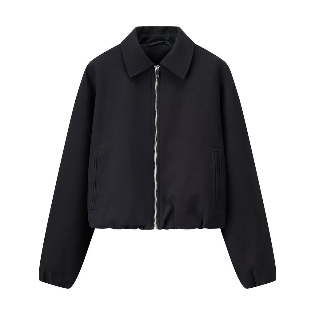 European and American style, new women's clothing, fashionable, lapel short zipper jacket 8372246800