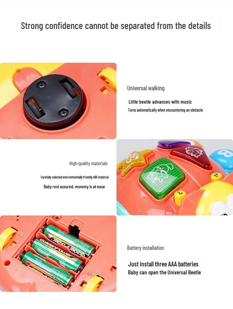 Bilingual Toy Beetle: Electric Crawling, Interactive Q&A, Educational Fun